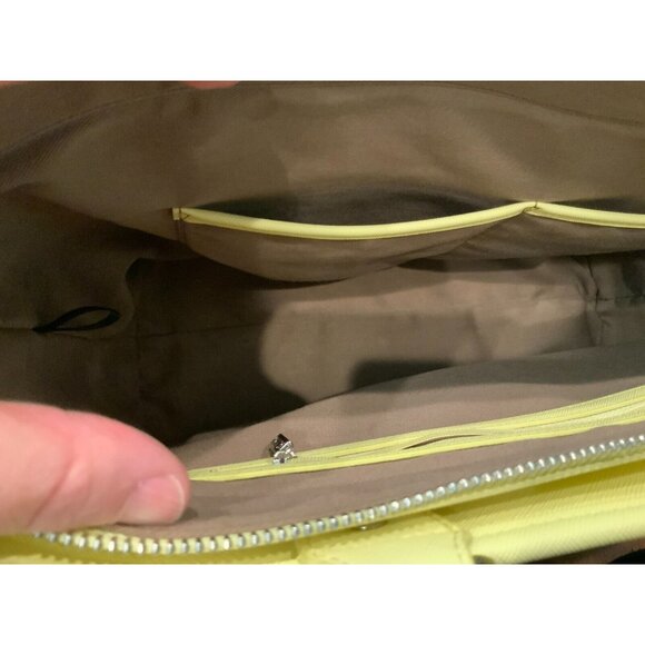 St. John Yellow & Pink Floral Print Leather Large Shoulder Tote Bag - Picture 7 of 10